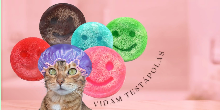 Vidám peeling szappanok luffával
